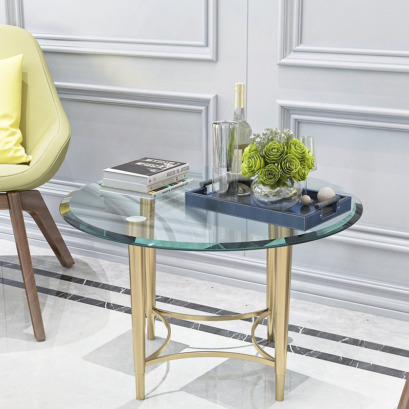 Plateau de table rond 28 po, H 0,4 po x L 28 po x l 28 po, Transparent