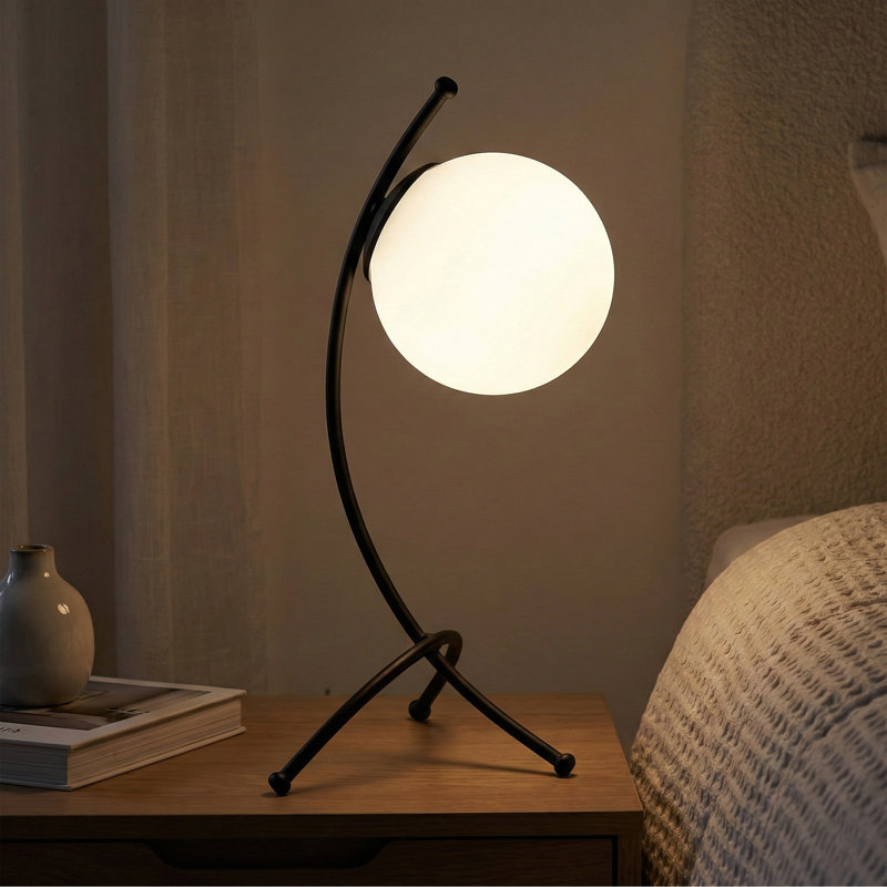 Lampe globe en verre orbitale, Encre, Porcelaine