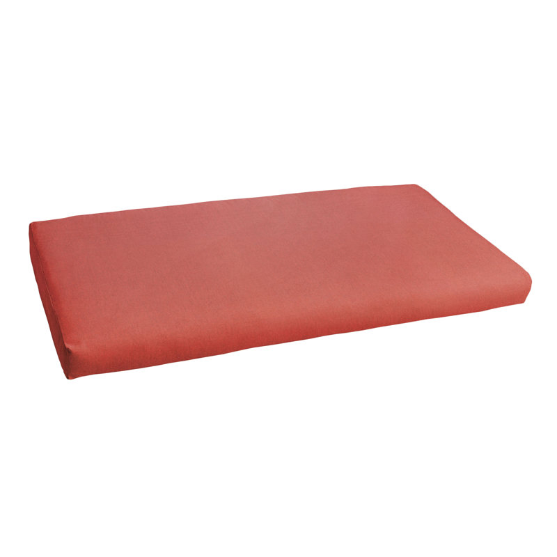 Outdoor Bench Seat Cushion, 2" H x 43" W x 18" D, Canvas Henna Sunbrella® Canvas