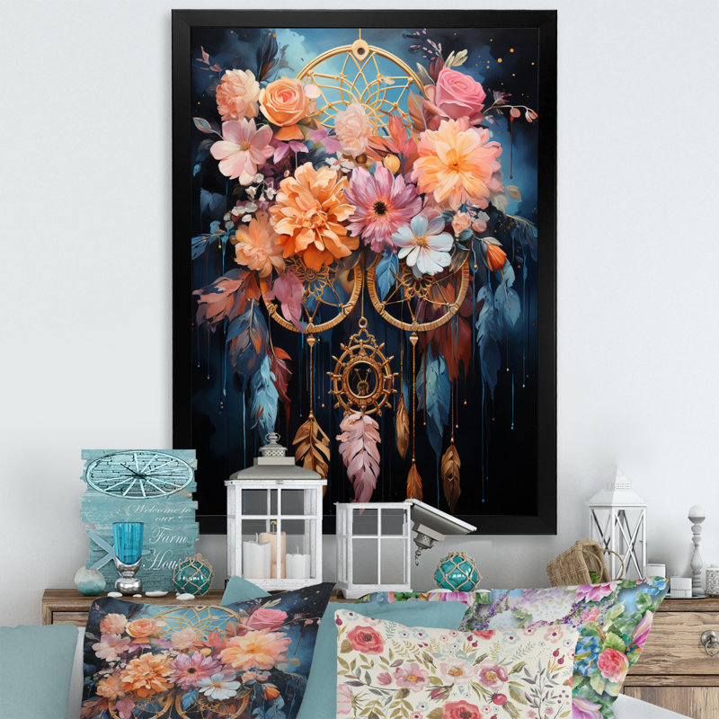 Vyom Dreamcatcher Dreams Interceptor IV sur toile, Cadre photo noir, H 20 po x l 12 po x P 1 po