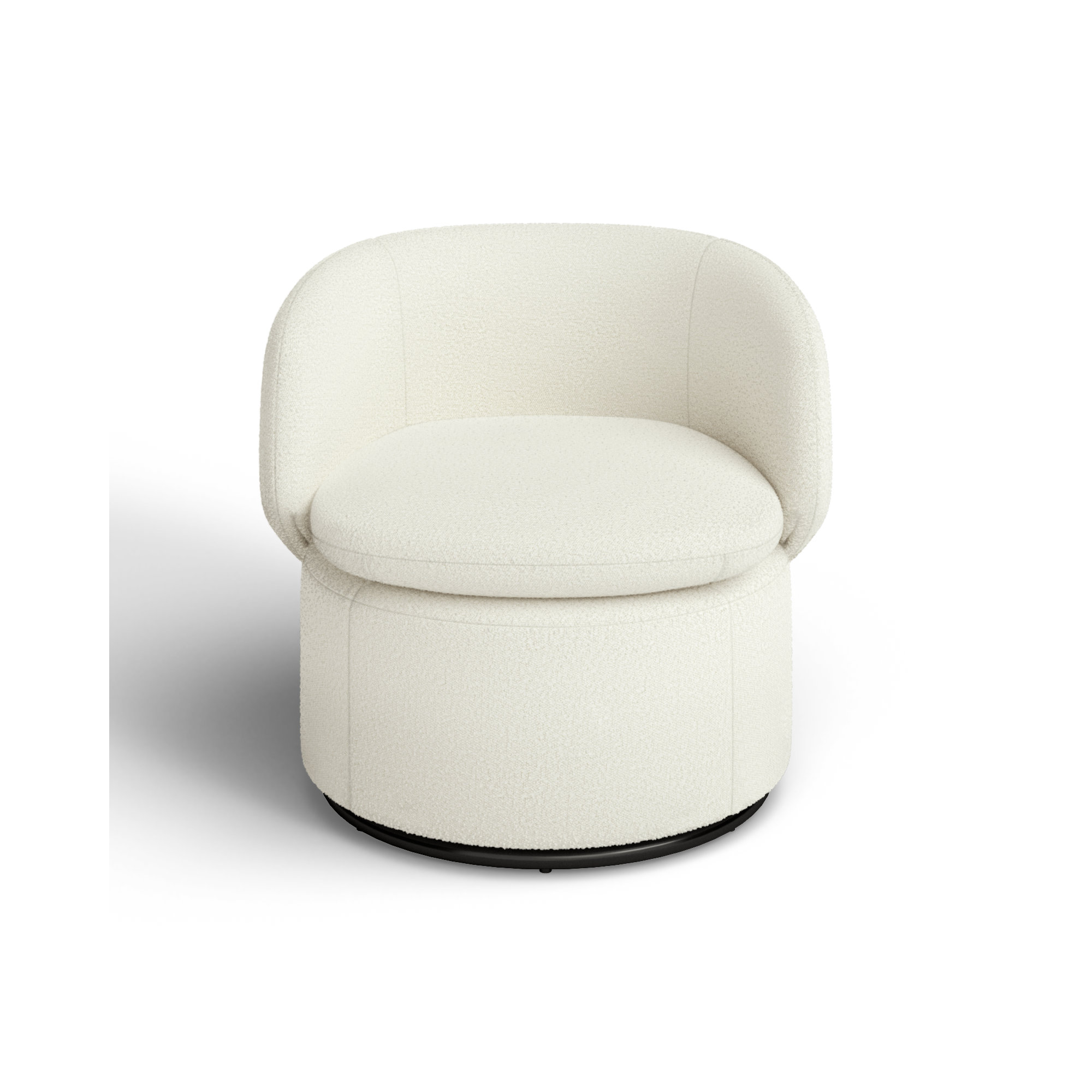 Janice Upholstered Swivel Barrel Chair, Ivory