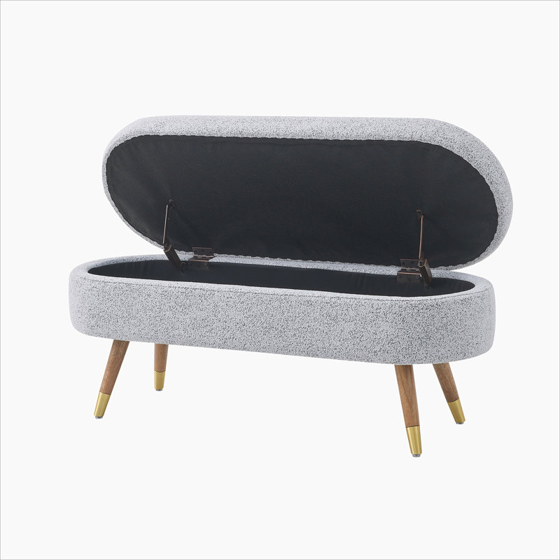 Banc de rangement avec repose-pieds Boucle, Gris