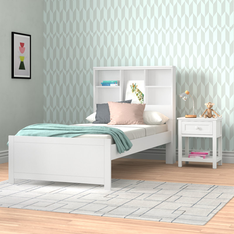 Ensemble de chambre à coucher à panneaux 2 pièces Harold, Blanc