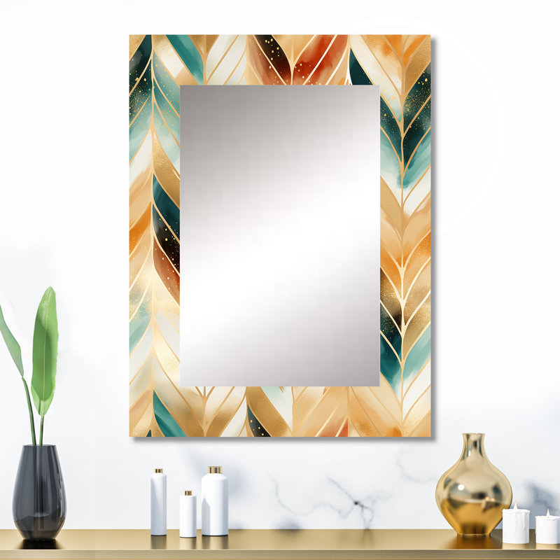 Goldern Gilded Chevron Reverie - Chevron Mirror Wall Decor, 32" x 24"