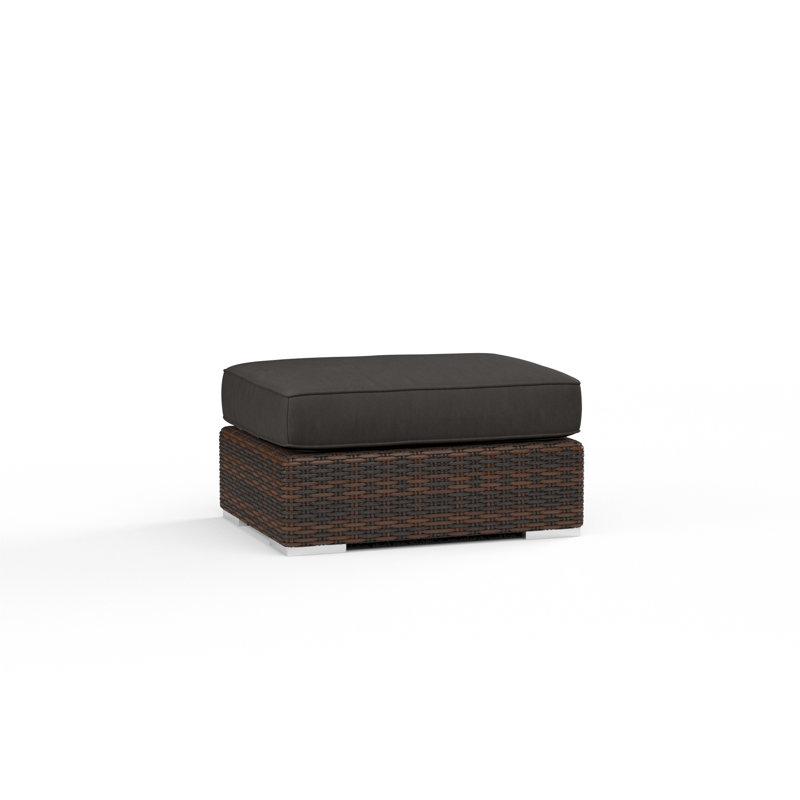 Montecito Outdoor Ottoman, Spectrum Carbon Sunbrella® Plainweave