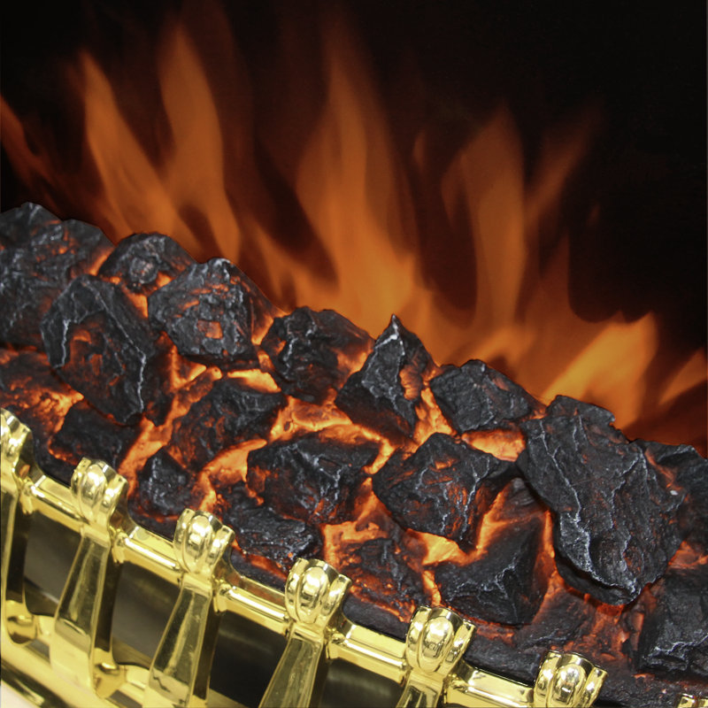 Bayden 16" Inset Electric Fire, Brass