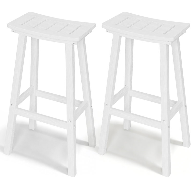 Tabourets de bar 29 po Hdpe Poly, 4, Blanc, 29"