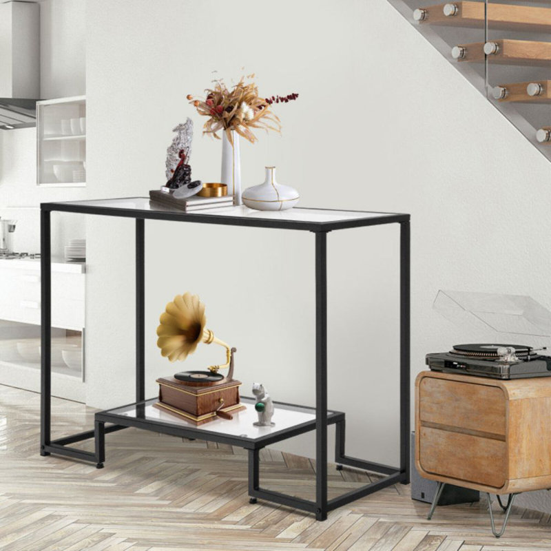 42'' Glass Top Console Table