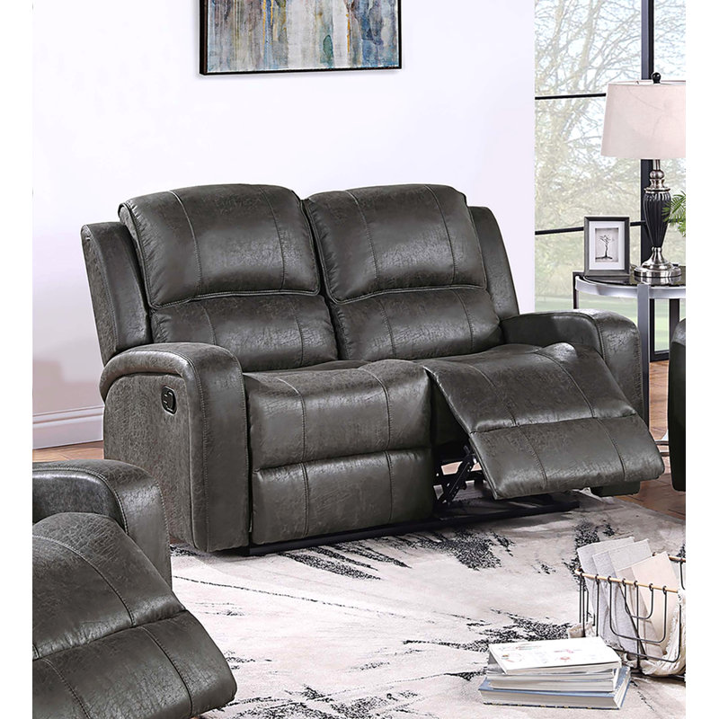 Causeuse inclinable manuelle 1Pc Finition fumée fumée horizontale et légère capitonnage vertical Siège et dossier rembourrés