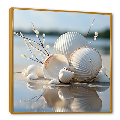 Minimal White Seashell Photography - Seashell Wall Decor
