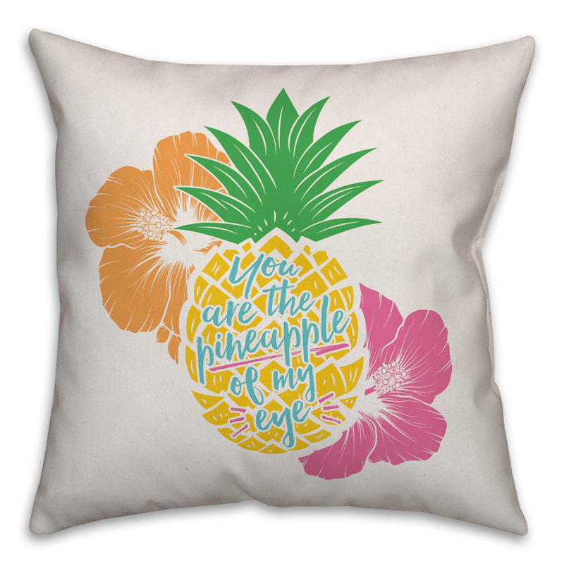 Coussin décoratif d’ananas of my eye, 16 po x 1 po, Polyester / Bourre en polyester