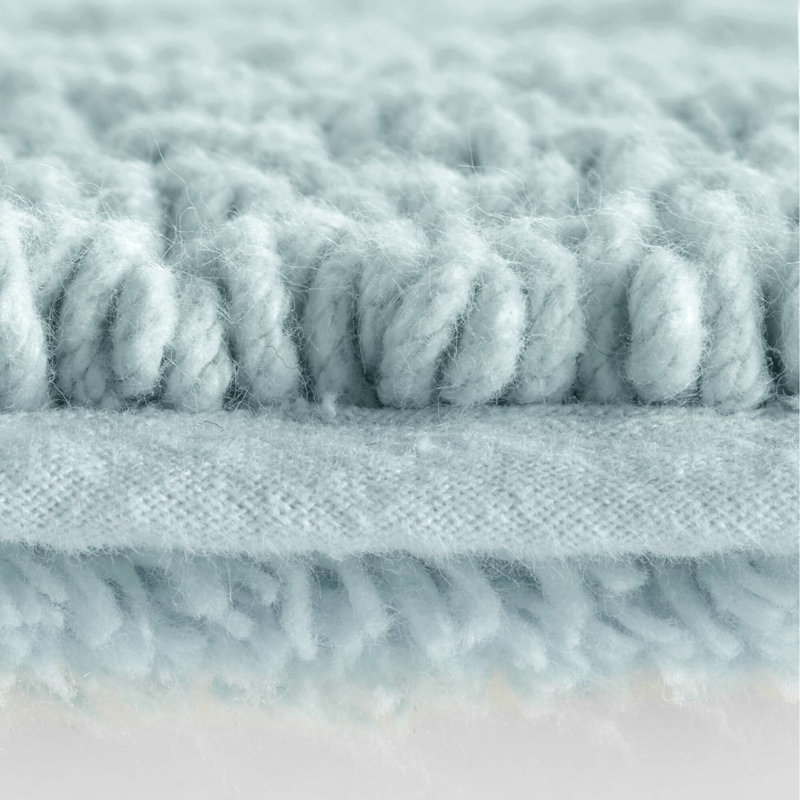 Tapis de bain 100% coton réversible bleu 20 x 30 po 3000 g / m² - doux, lavable à la machine, Single - 30" L x 20" W