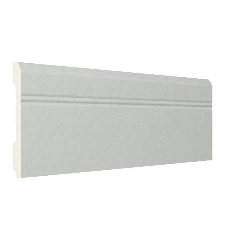 Endurathane Emilio Baseboard Moulding, 5 3/8"H x 5/8"P x 96"L, Factory Primed