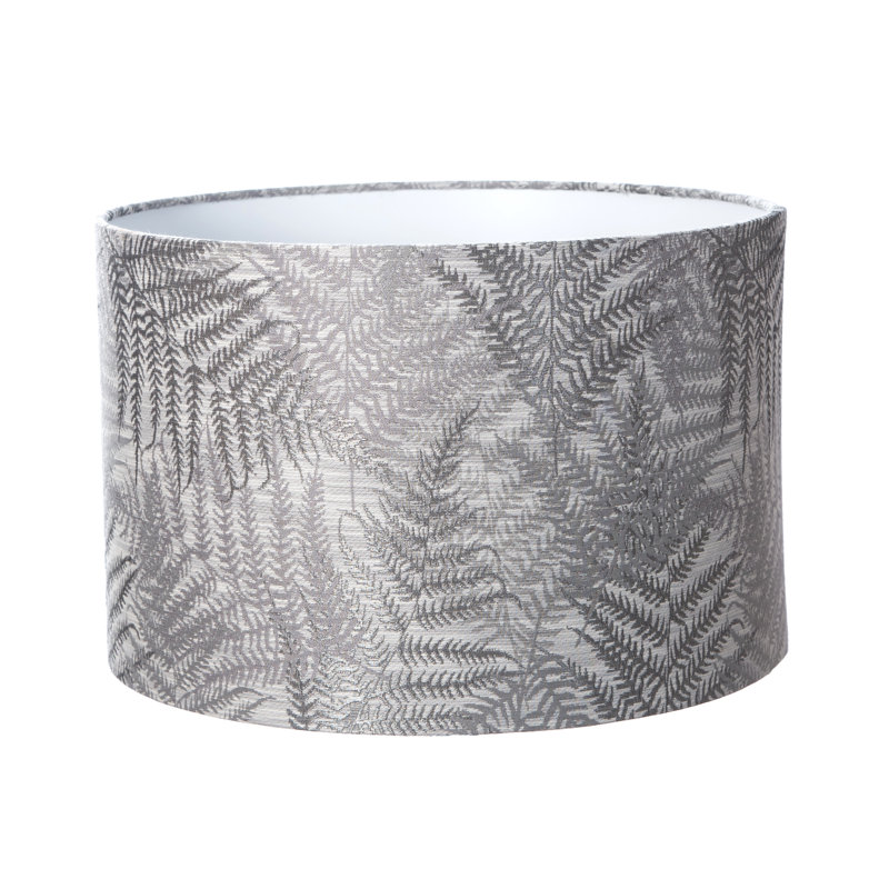 ANDALUSIA Cotton Drum Lamp Shade ( Screw On ), Grey, 23cm H x 35cm W x 35cm D