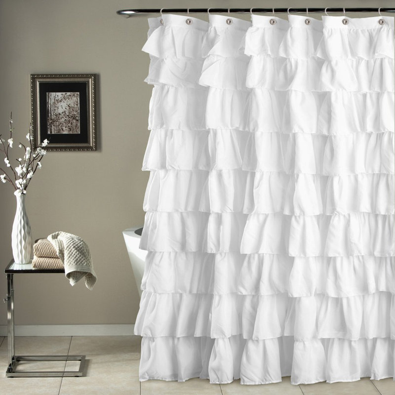 Galion Solid Colour Shower Curtain, White