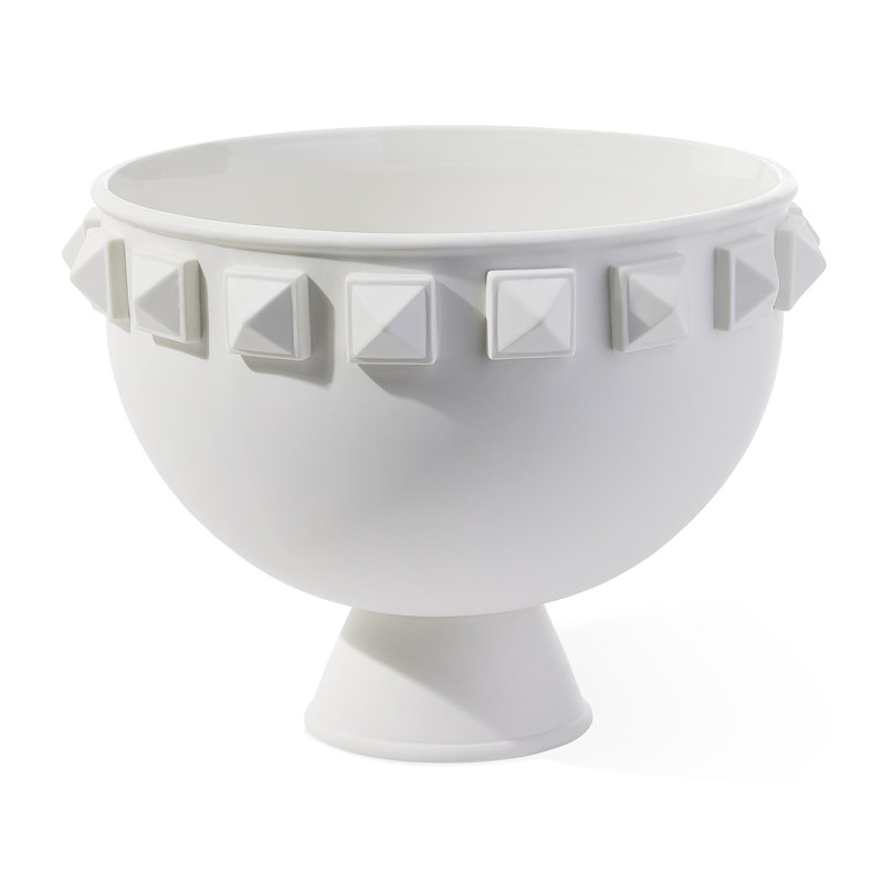 Jonathan Adler Round White Porcelain Decorative Bowl