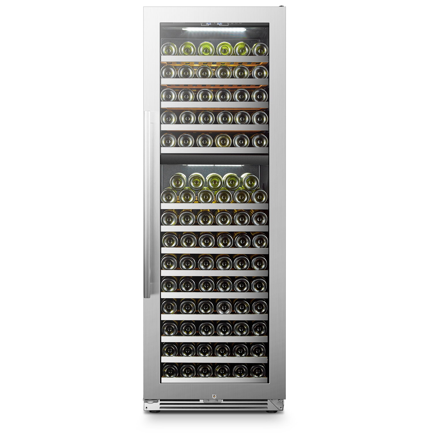 LANBO 29.5-in W 33-Bottle Capacity Black, Stainless Stain Dual Zone Cooling  Built-In /freestanding Wine Cooler in the Wine Coolers department at