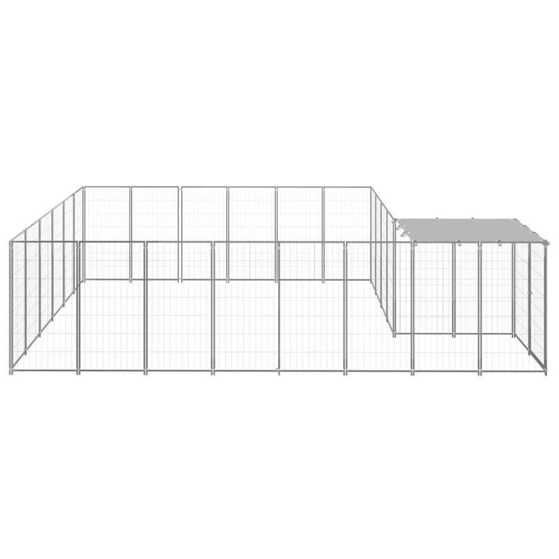 Pollard 43.31cm H Metal Yard Kennel With Door, Silver