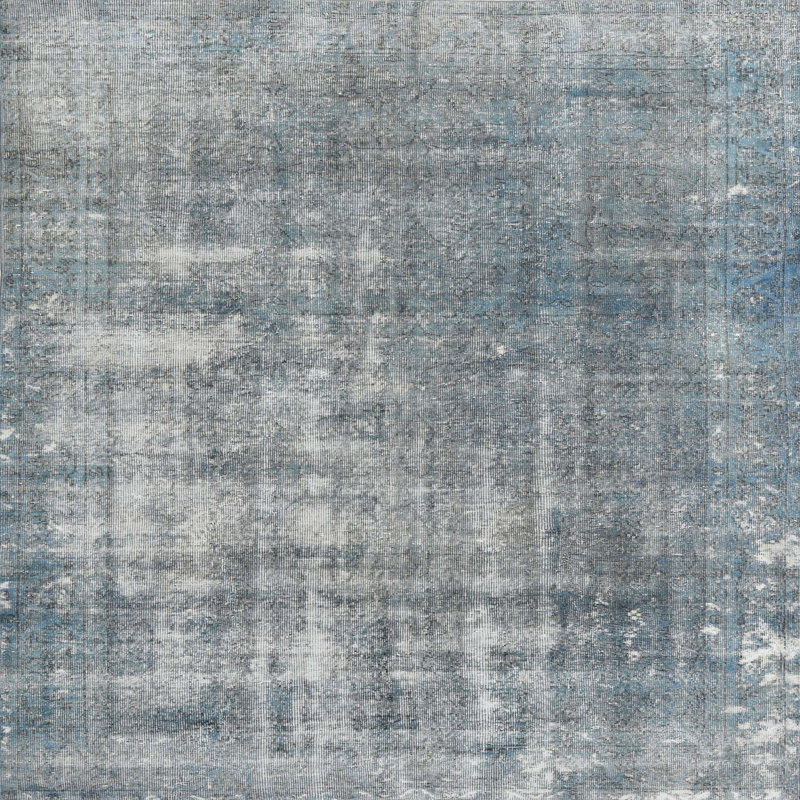 Tapis gris/vert traditionnel, Carré 5 pi