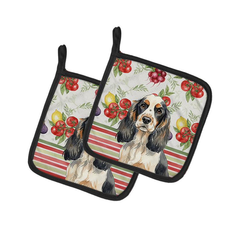 Paire de supports à casseroles Parti Cocker Spaniel, Gris