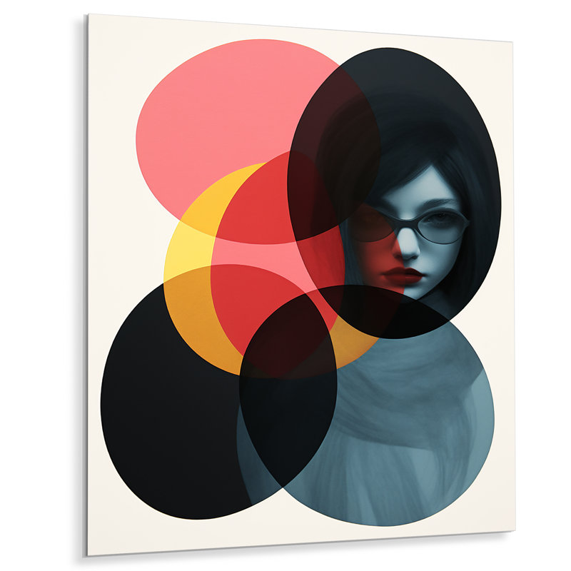 «Geometric Fusion Forms Woman Collage II», art mural abstrait en métal, H 20 po x l 12 po x P 1 po