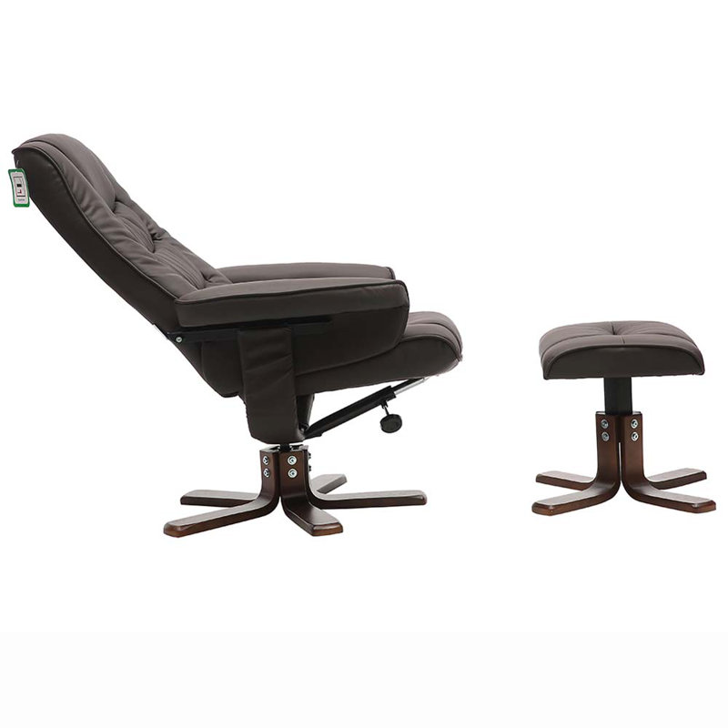 Cashaun 79cm Wide Swivel Wing Chair Recliner, Brown