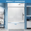 Cadre en aluminium 60 po x 57 po en verre trempé 1/4 po avec poignée anti-déflagrante à double porte coulissante en acier inoxydable, chrome-125401276-112964117