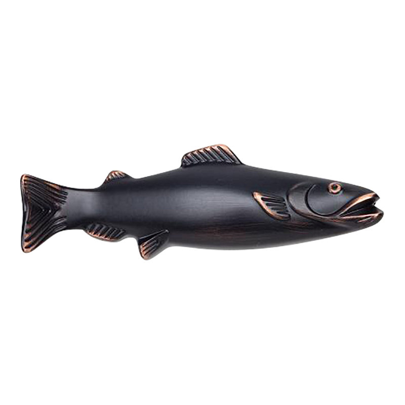 Venetian Bronze Fish Designer Bar Pull with Mounting Hardware