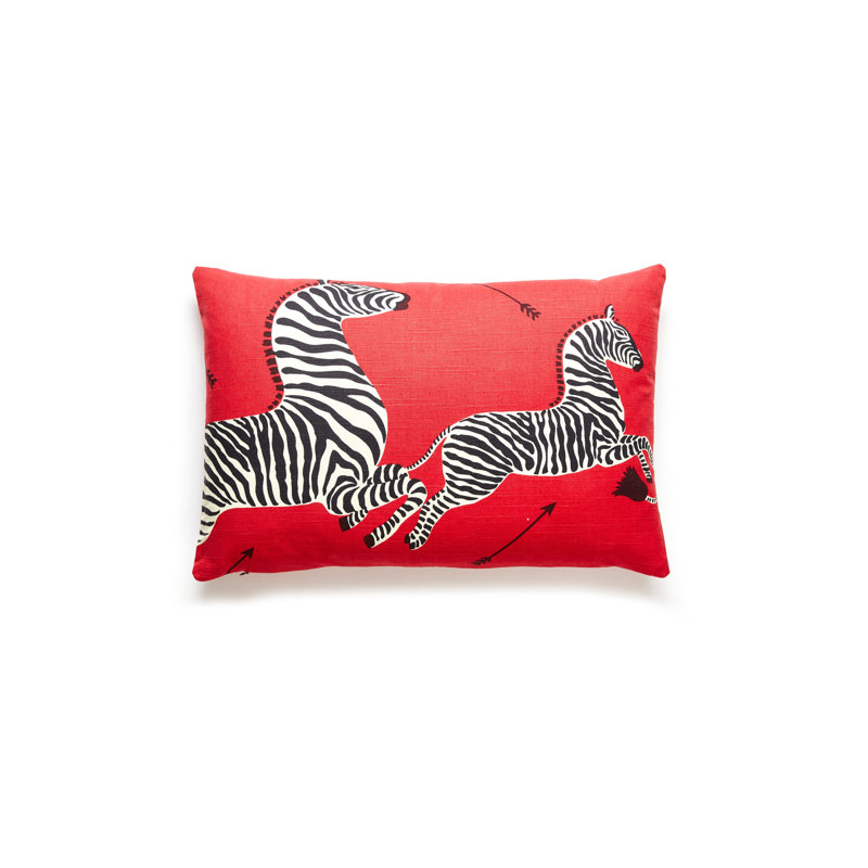 Housse de coussin rectangulaire et insert Zebras, Rouge / noir