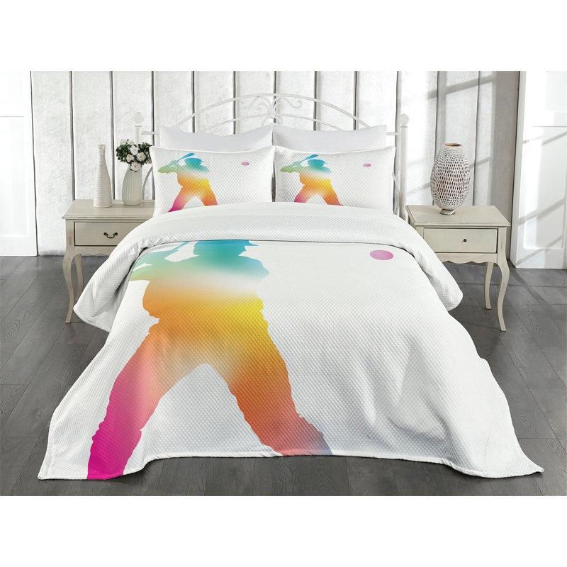 Ambesonne Abstract Art Bedspread Hitter, King Bedspread + 2 Standard Shams