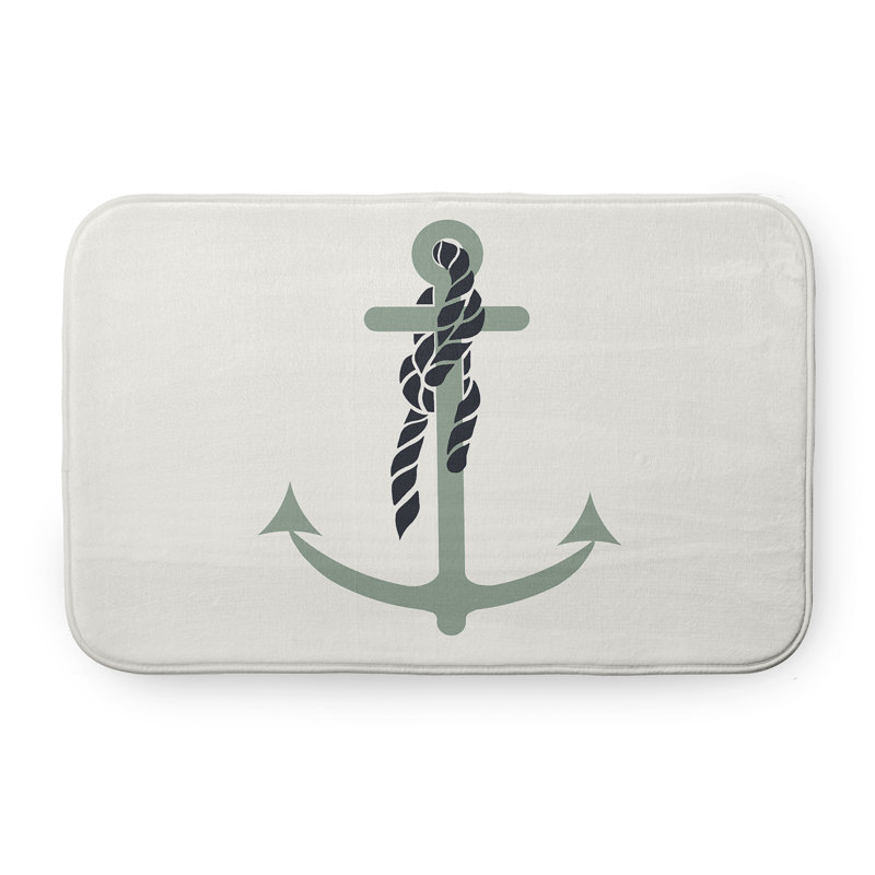 Tapis de bain Nautical Nights, L 17 po x L 24 po, Vert