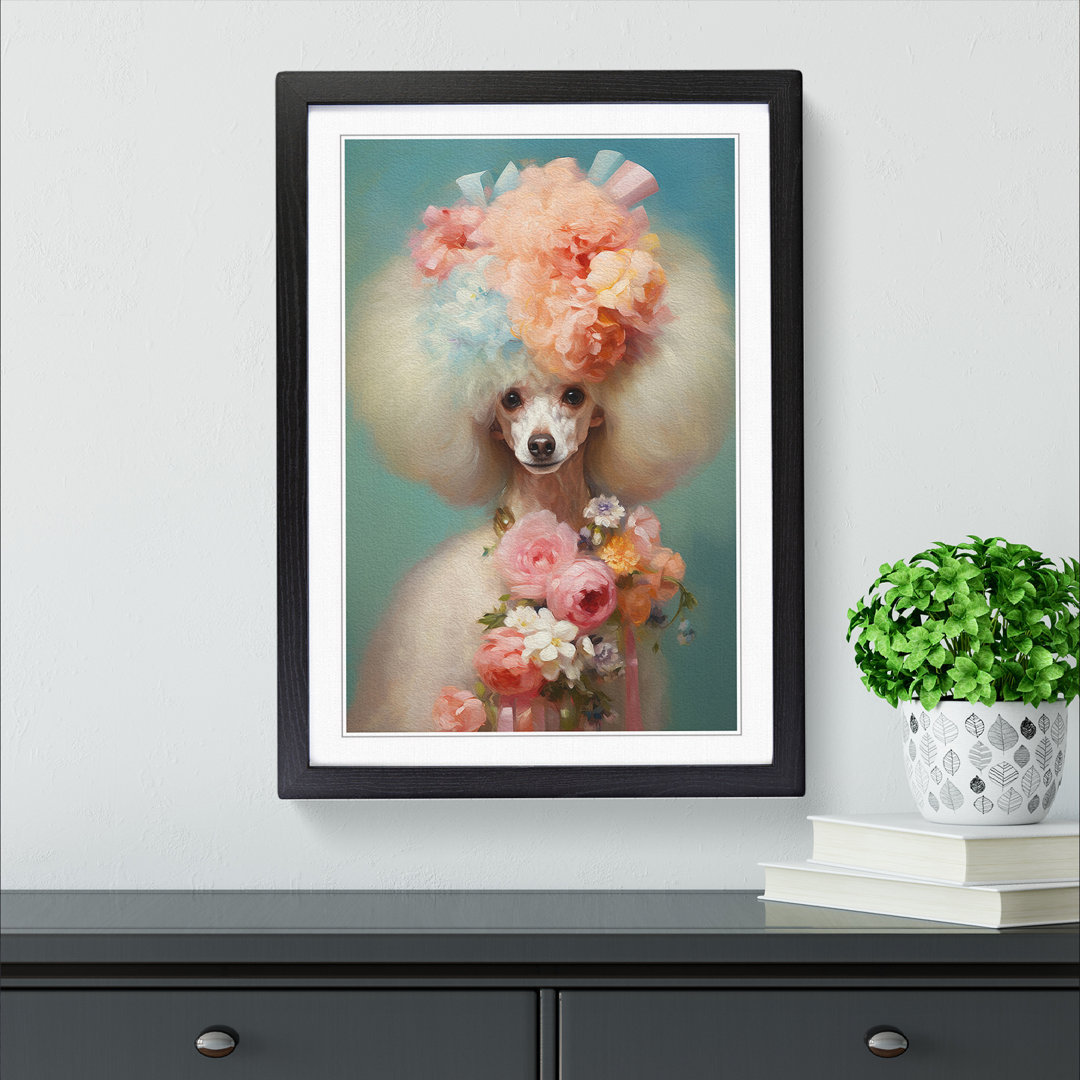 Poodle Impressionism - Single Picture Frame Print on Wood