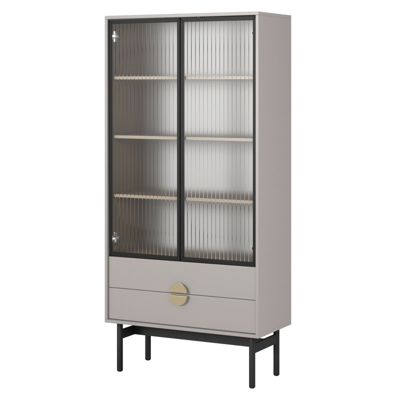 Boarisch Display Cabinet, Grey Beige