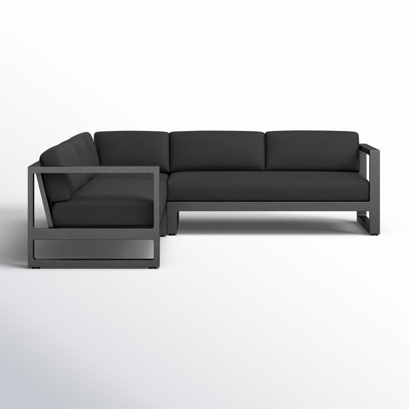 Redondo Outdoor 5 - Seat Patio Sectional, Spectrum Carbon Sunbrella® Plainweave