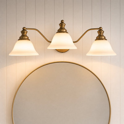 Éclairage pour salle de bain 3 lumières bronze antique