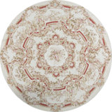 Hand-Knotted High-Quality Ivory and Ivory Round Area Rug
