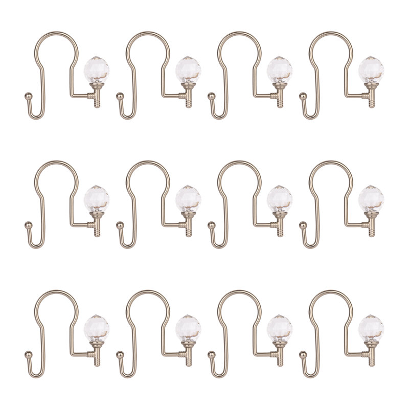 Crochets de rideau de douche HK18xx, Argent