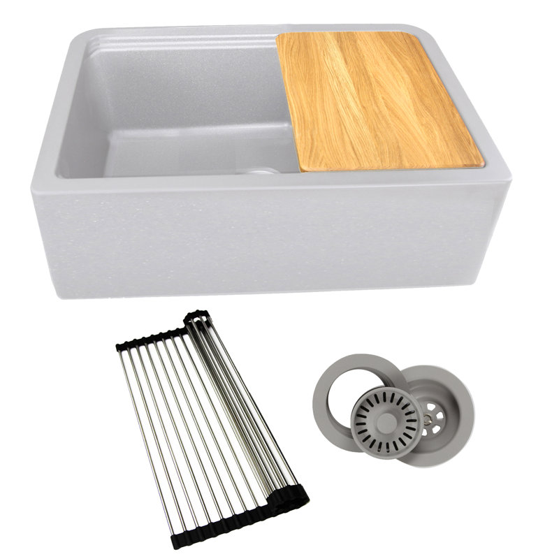 Plymouth 29.75'' L Single Basin Kitchen Sink, Gray