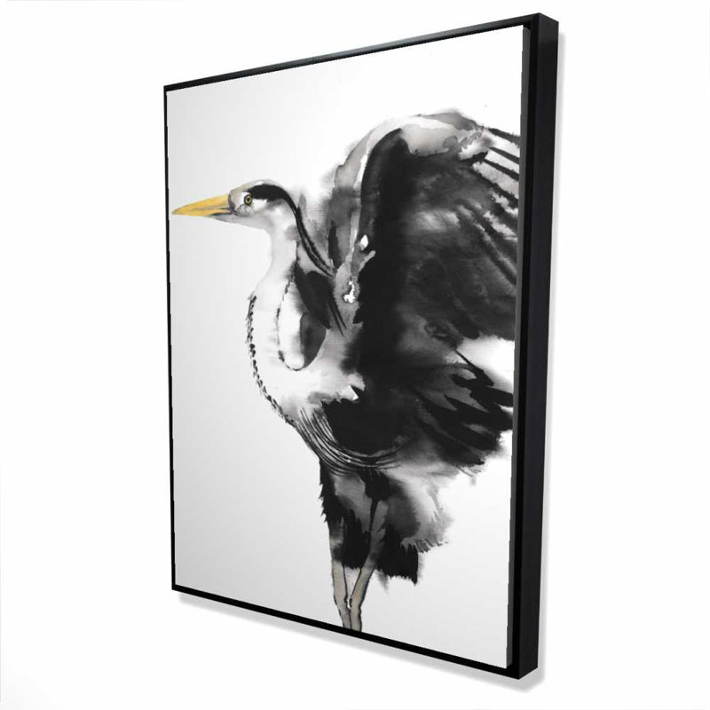 Heron Marine Bird Framed Canvas - Elegant Home Decor Art