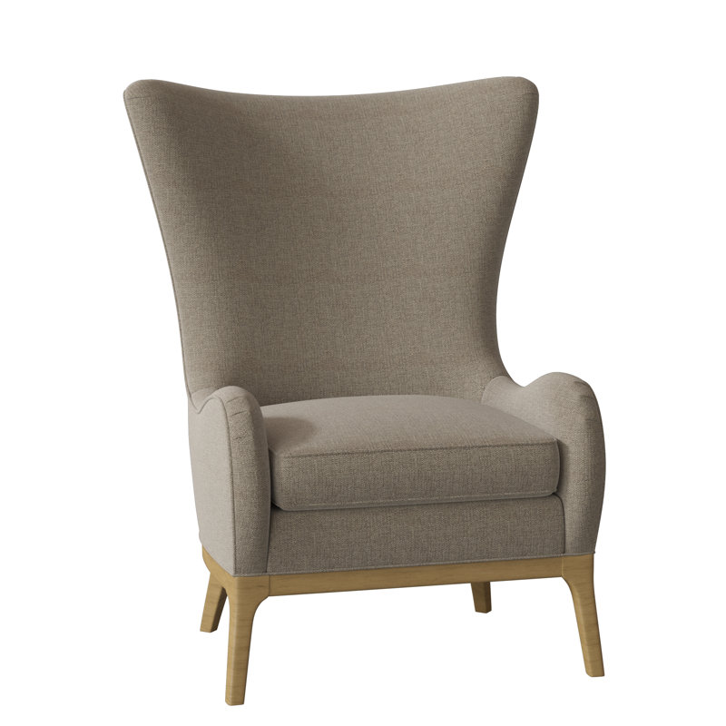 Casper Upholstered Wingback Chair, Walnut, Linen (3152 72)