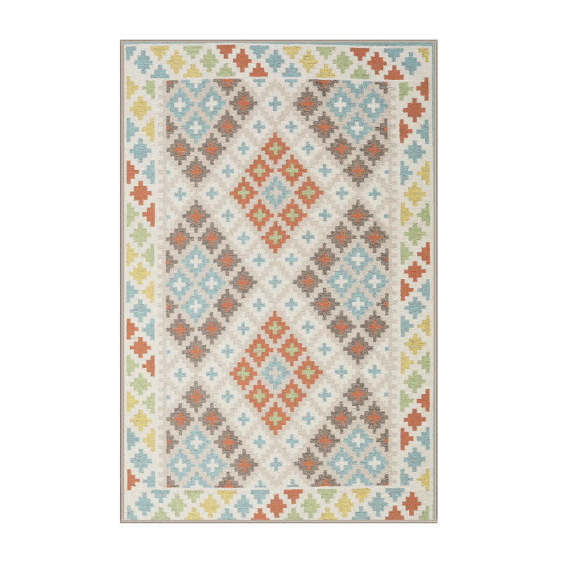 Tapis contemporain brun / jaune / gris, Rectangle 3 pi x 5 pi