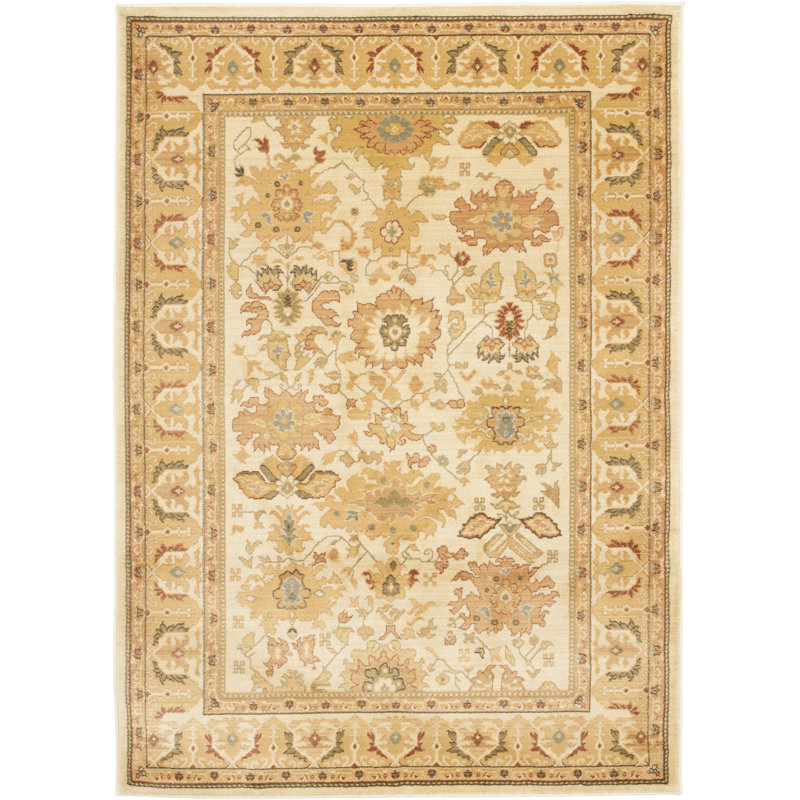 Tapis tissé à la machine en polypropylène crème / crème Lauren Ralph Lauren Nellwyn, Rectangle 6 pi 7 po x 9 pi 1 po