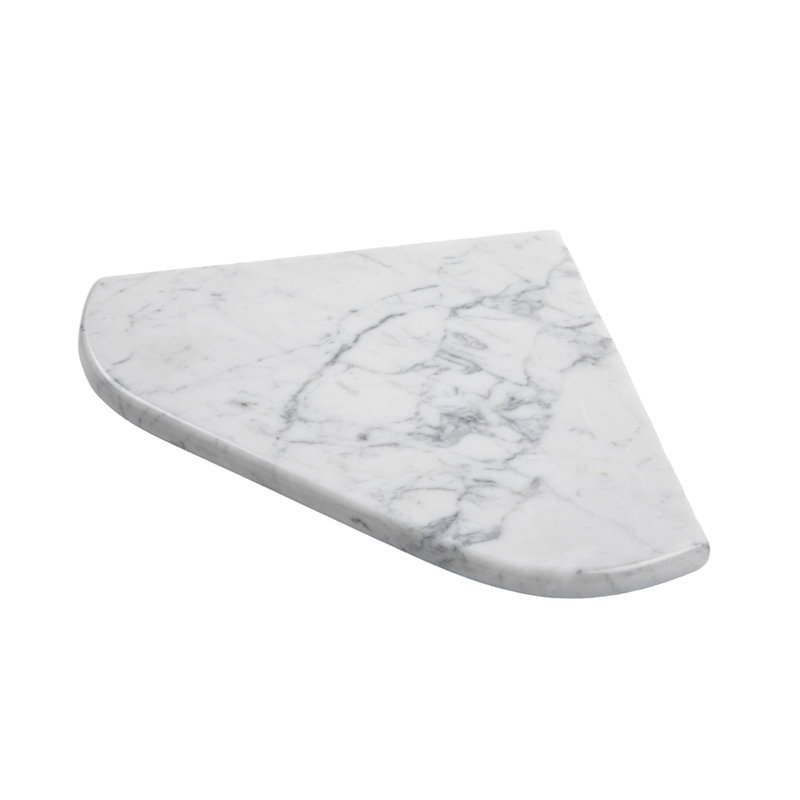 Tablette de coin en marbre blanc poli 8 pouces Adolif Carrara, 1 pièce, 8 pouces blanc style A - 1 pièce