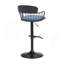 Tabouret de bar réglable en bois noir avec tissu noir-194359806