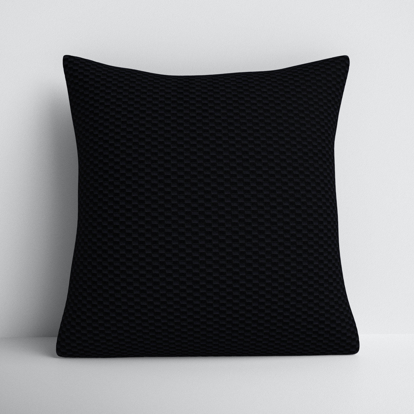 Zoya Textured Cotton Throw Pillow, Black