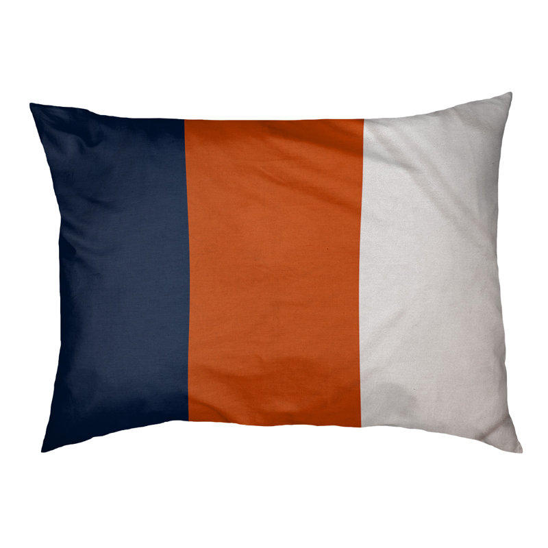 Coussin Detroit, Extra Large (50" W x 40" D x 7" H), Navy/Orange/White