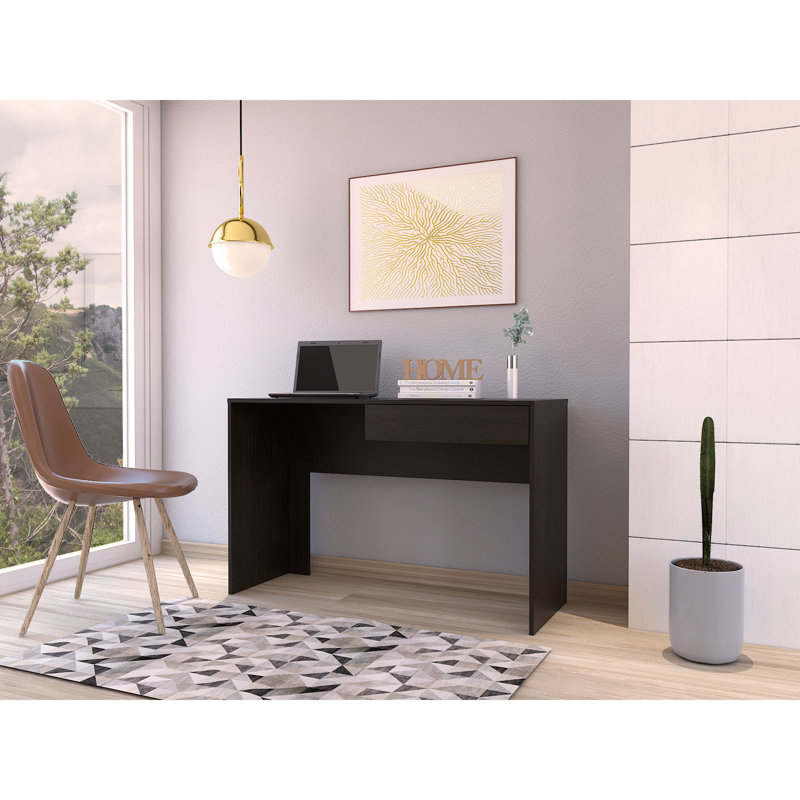 Acre Writing Computer Desk, One Drawer -Black