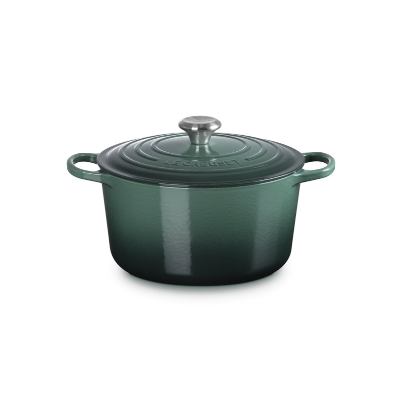 Le Creuset Signature Enaneled Cast Iron Deep Round Dutch Oven 6.5 Qt., Oyster, Artichaut, 6.5 quarts