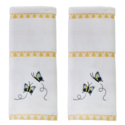 DANCING BUTTERFLIES EMB HAND-WHT