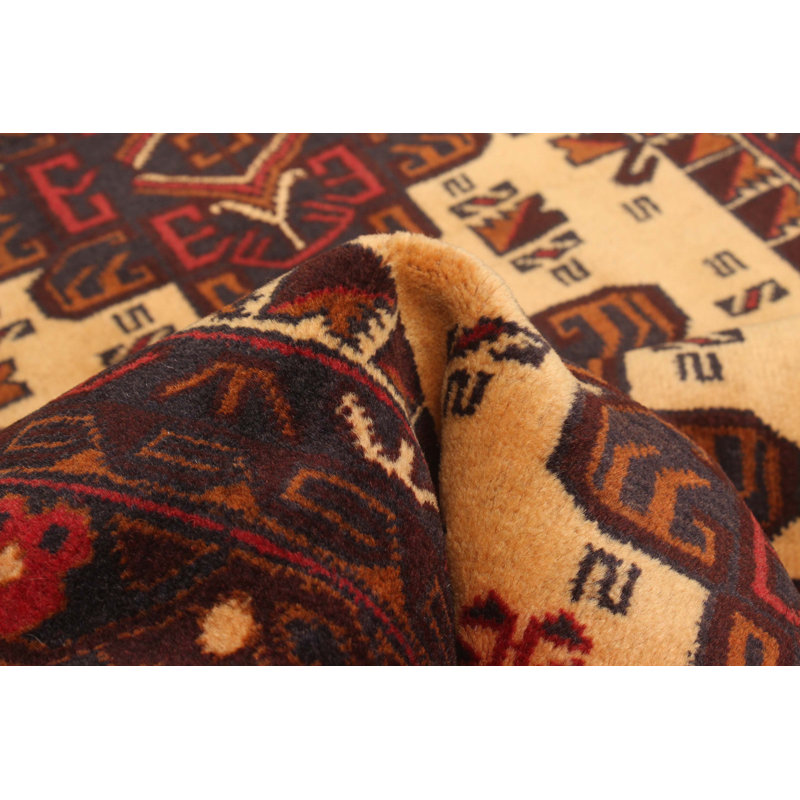 Tapis brun clair Teimani 3 pi 2 po x 4 pi 7 po